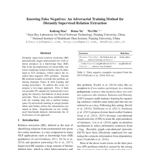 Knowing False Negatives: An Adversarial Training Method for Distantly ...
