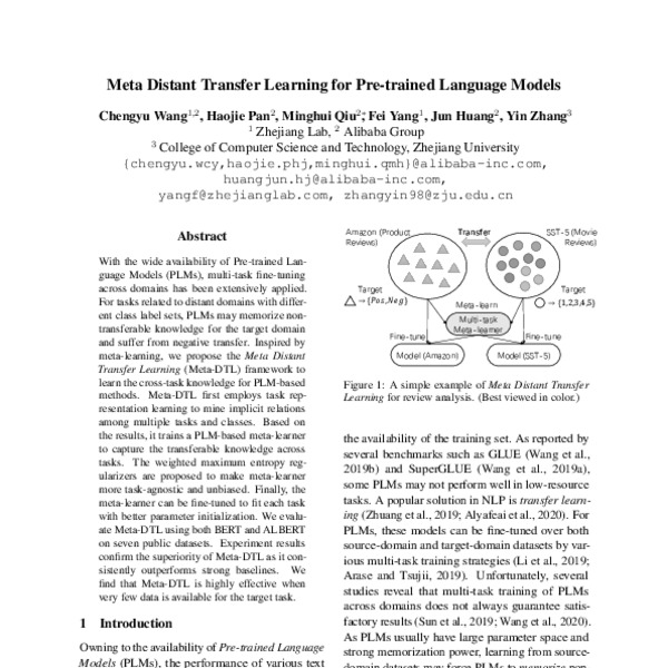 Meta Distant Transfer Learning for Pre-trained Language Models - ACL ...