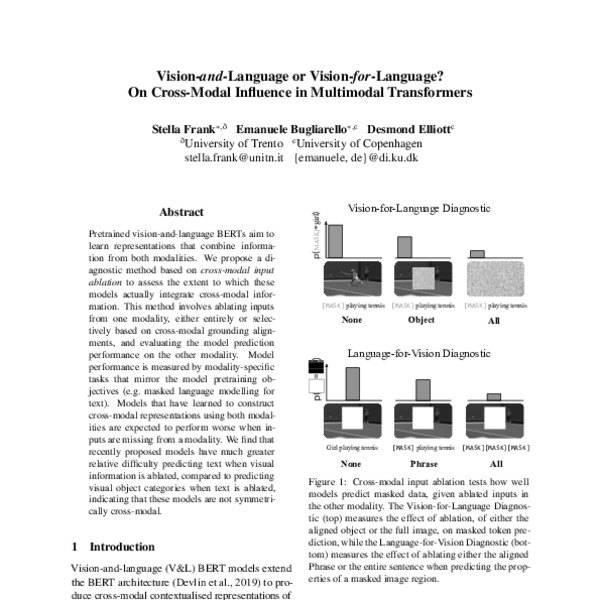 Vision-and-Language or Vision-for-Language? On Cross-Modal