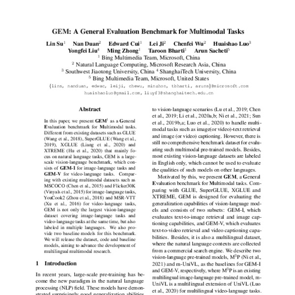 GEM: A General Evaluation Benchmark for Multimodal Tasks - ACL Anthology