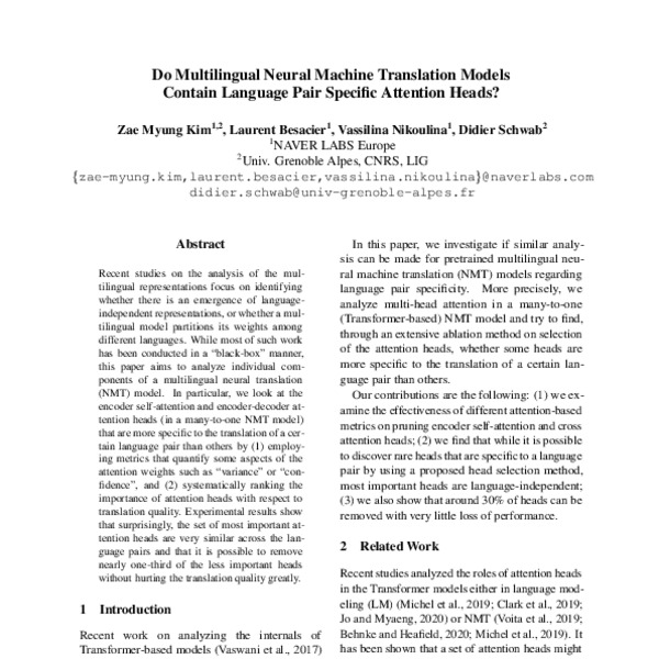 Do Multilingual Neural Machine Translation Models Contain Language Pair ...