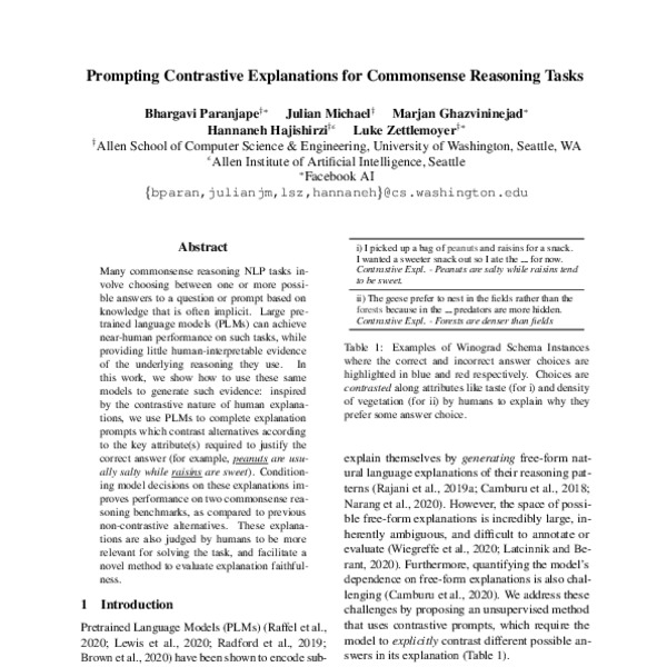 Prompting Contrastive Explanations for Commonsense Reasoning Tasks ...