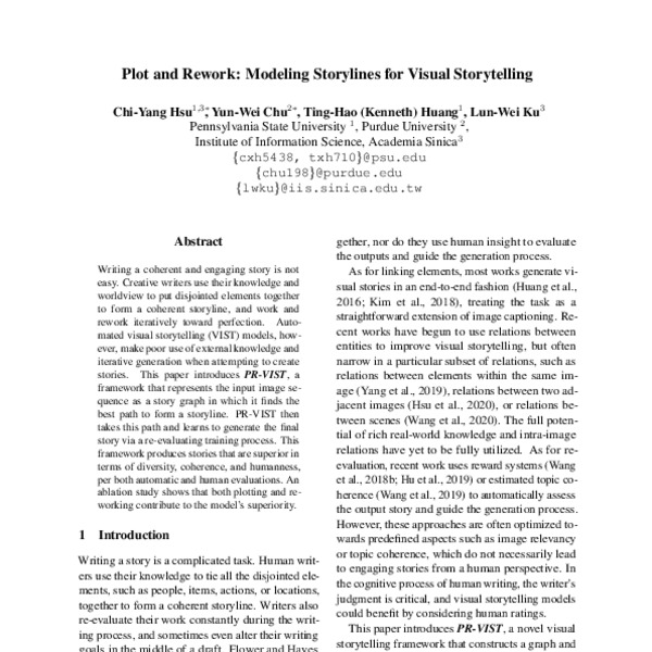 Plot and Rework: Modeling Storylines for Visual Storytelling - ACL ...