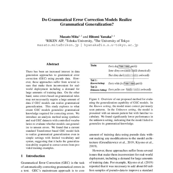 Do Grammatical Error Correction Models Realize Grammatical ...