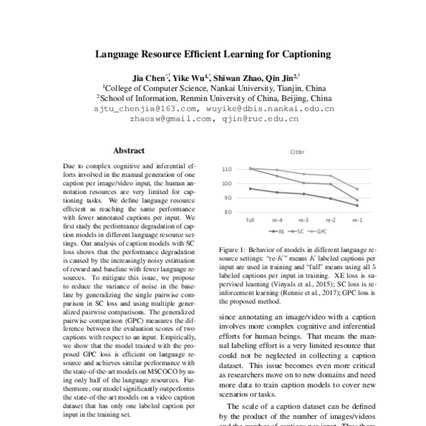 Language Resource Efficient Learning for Captioning - ACL Anthology