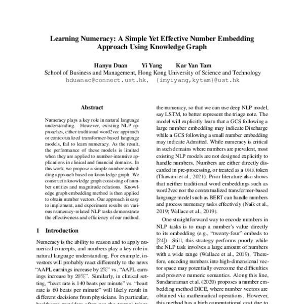 Learning Numeracy A Simple Yet Effective Number Embedding Approach