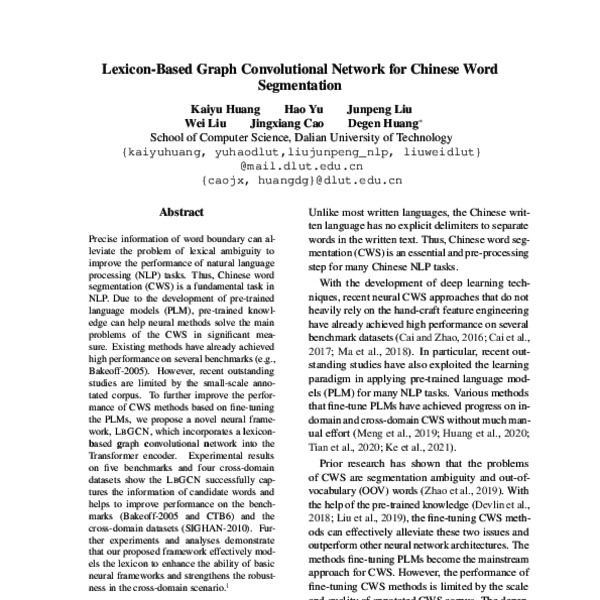 Lexicon-Based Graph Convolutional Network for Chinese Word