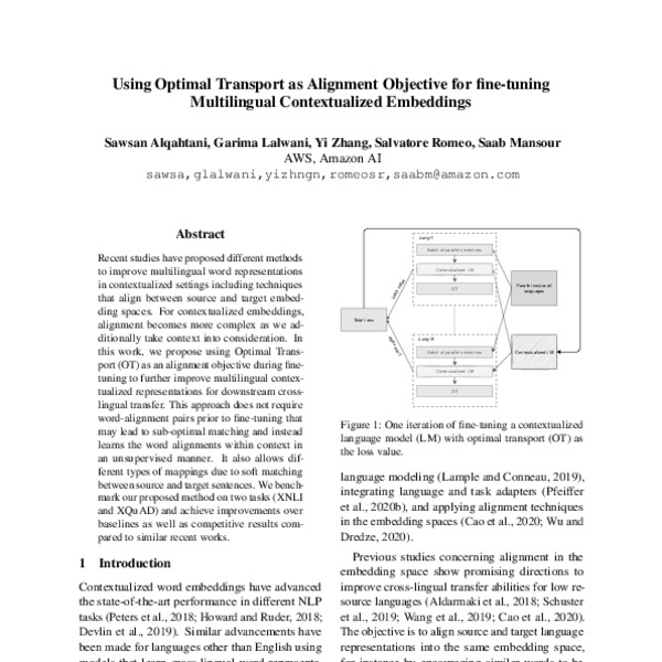Using Optimal Transport as Alignment Objective for fine-tuning ...