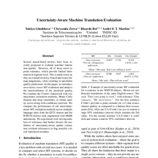 Uncertainty-Aware Machine Translation Evaluation - ACL Anthology