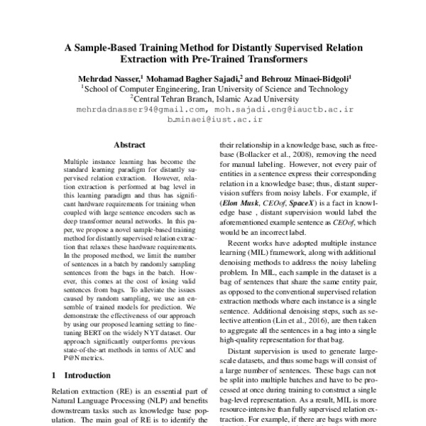 A Sample-Based Training Method for Distantly Supervised Relation ...