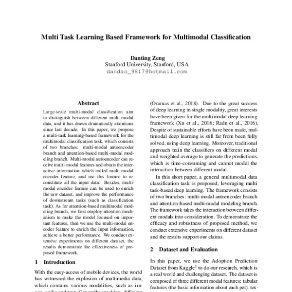 Multi Task Learning based Framework for Multimodal Classification - ACL ...