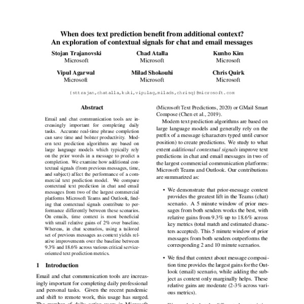 When does text prediction benefit from additional context? An