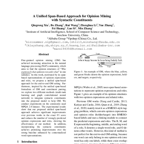 A Unified Span-Based Approach for Opinion Mining with Syntactic ...