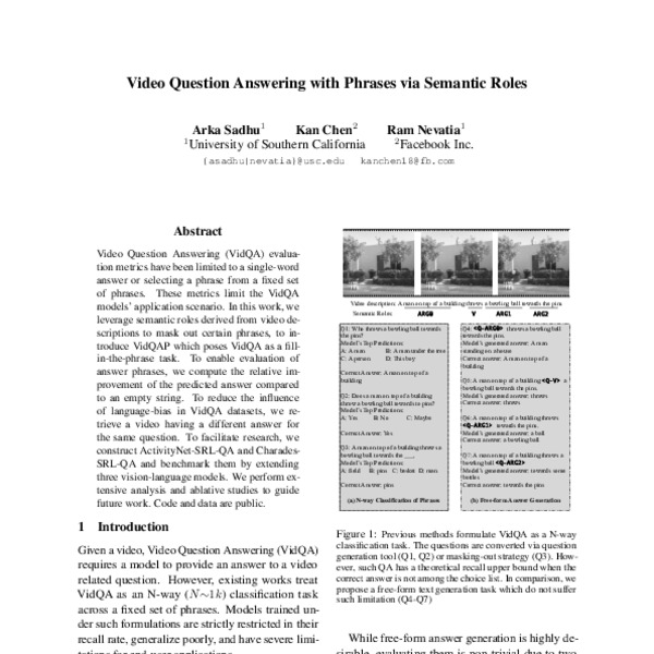 Video Question Answering with Phrases via Semantic Roles - ACL Anthology
