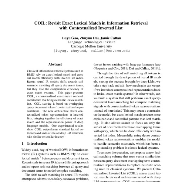 COIL Revisit Exact Lexical Match in Information Retrieval with