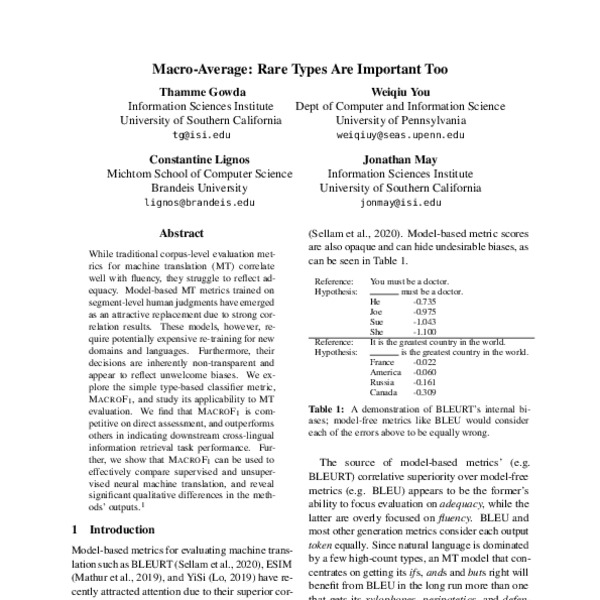 Macro-Average: Rare Types Are Important Too - ACL Anthology