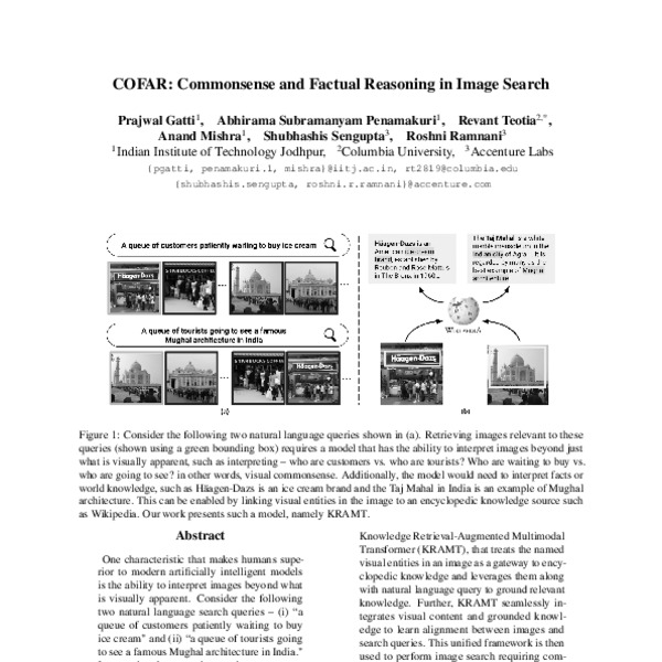 COFAR: Commonsense and Factual Reasoning in Image Search - ACL Anthology