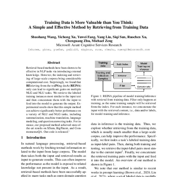 Training Data is More Valuable than You Think: A Simple and Effective ...