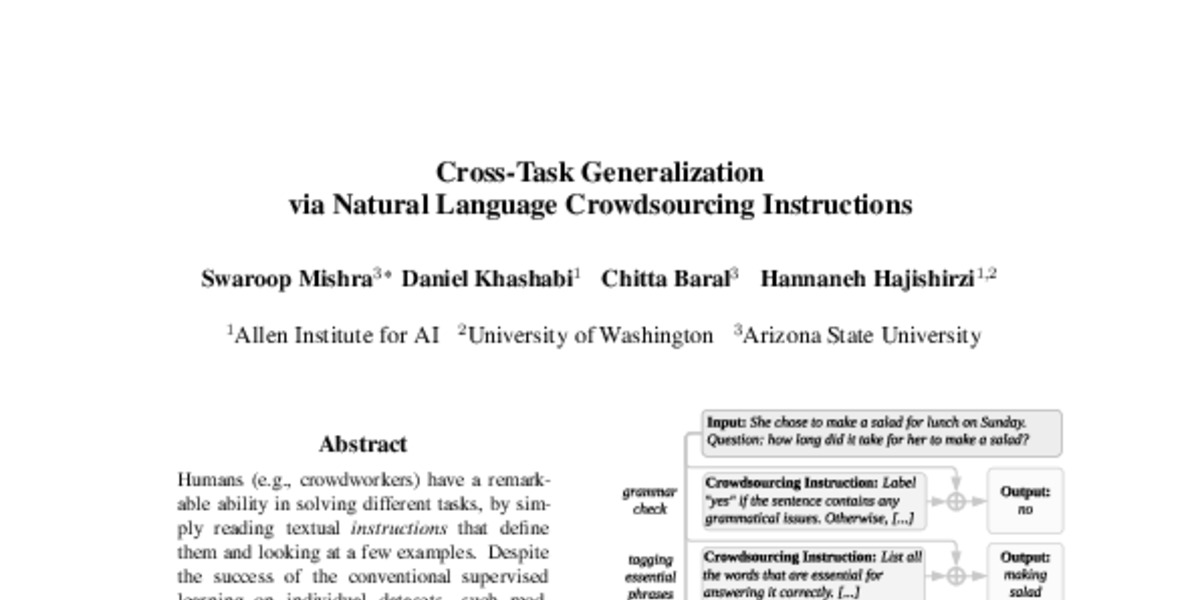 Cross-Task Generalization via Natural Language Crowdsourcing