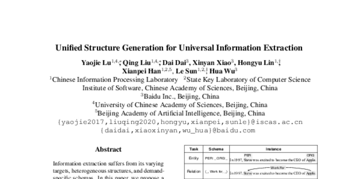 Unified Structure Generation for Universal Information Extraction - ACL ...