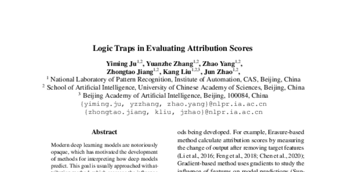 Logic Traps in Evaluating Attribution Scores - ACL Anthology