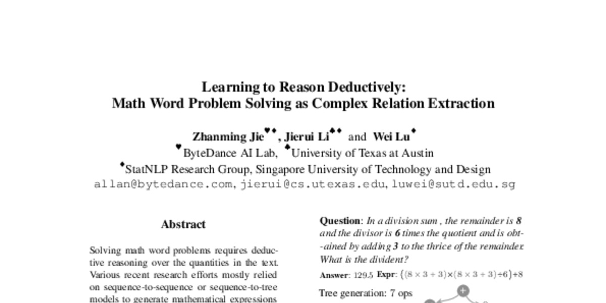 math word problem solving as complex relation extraction