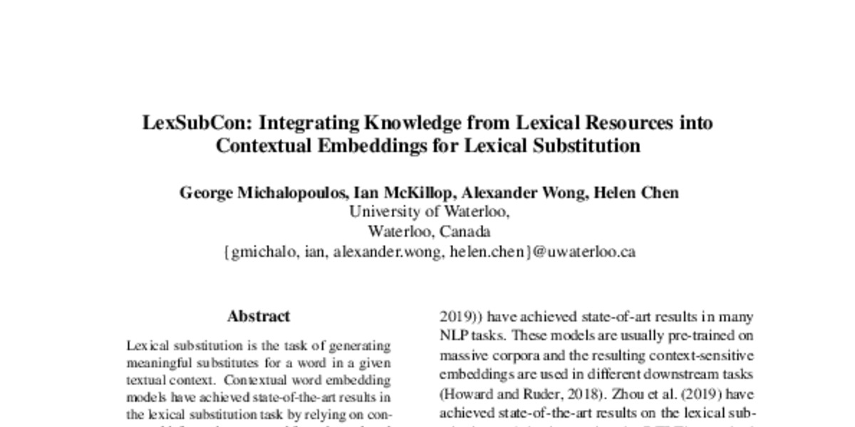 Combining Lexical Resources for Contextual Synonym Expansion