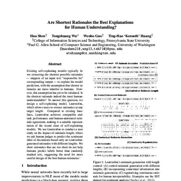 Are Shortest Rationales the Best Explanations for Human Understanding ...