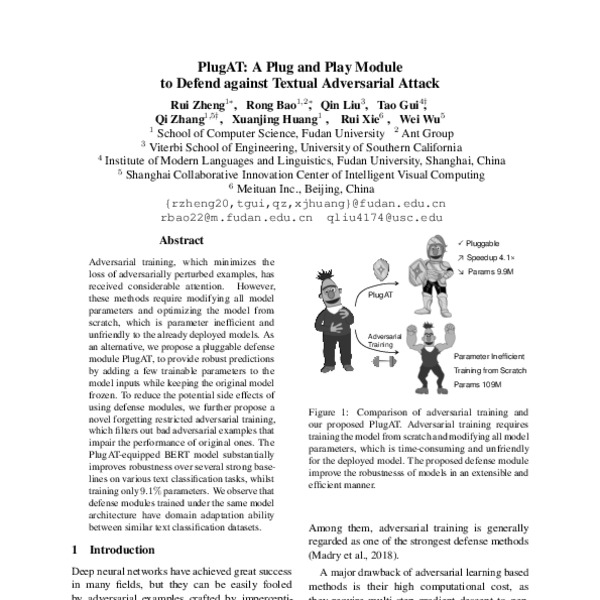 PlugAT: A Plug and Play Module to Defend against Textual Adversarial ...