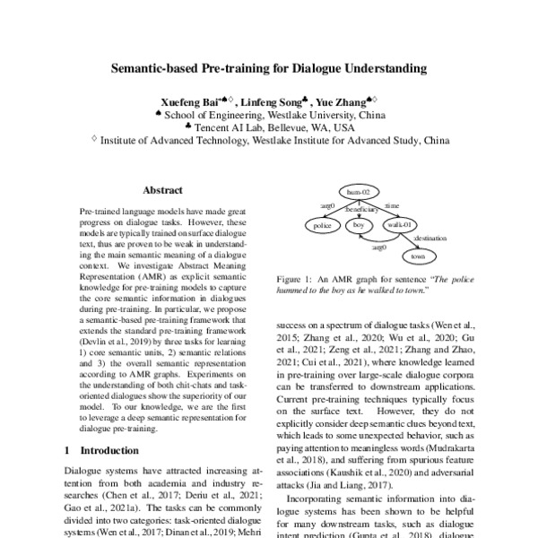 Semantic-based Pre-training For Dialogue Understanding - ACL Anthology