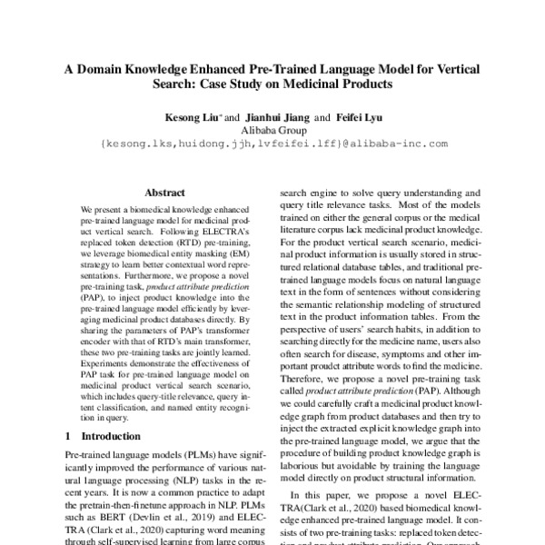 A Domain Knowledge Enhanced Pre-Trained Language Model for Vertical ...