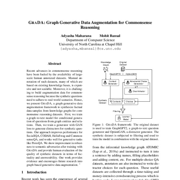 GraDA: Graph Generative Data Augmentation for Commonsense Reasoning ...