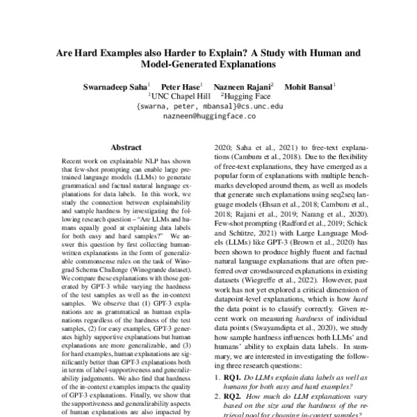 Are Hard Examples also Harder to Explain? A Study with Human and Model ...