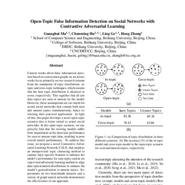 OpenTopic False Information Detection on Social Networks with