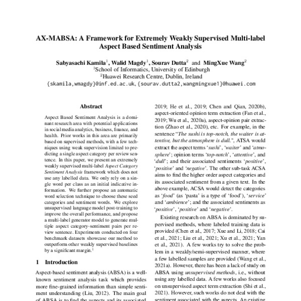 AXMABSA A Framework for Extremely Weakly Supervised Multilabel