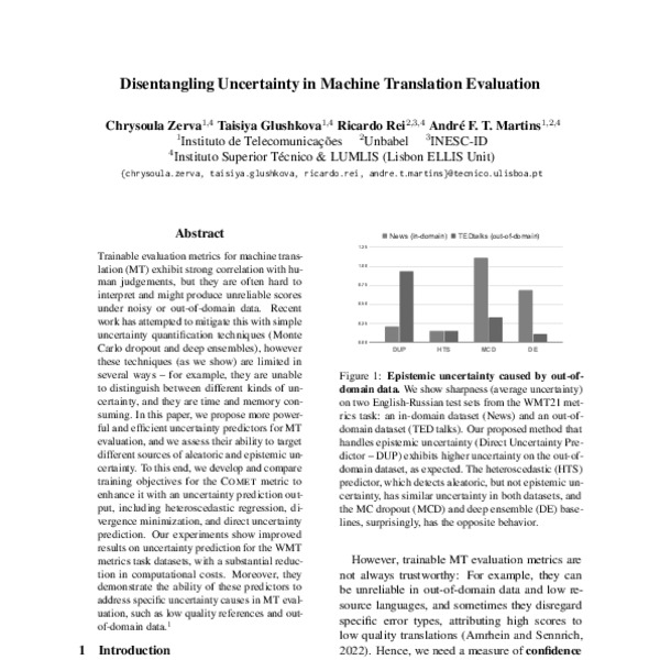 Disentangling Uncertainty in Machine Translation Evaluation - ACL Anthology
