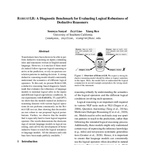 RobustLR: A Diagnostic Benchmark for Evaluating Logical Robustness of ...