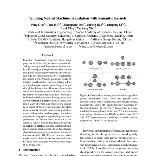 Guiding Neural Machine Translation with Semantic Kernels - ACL Anthology