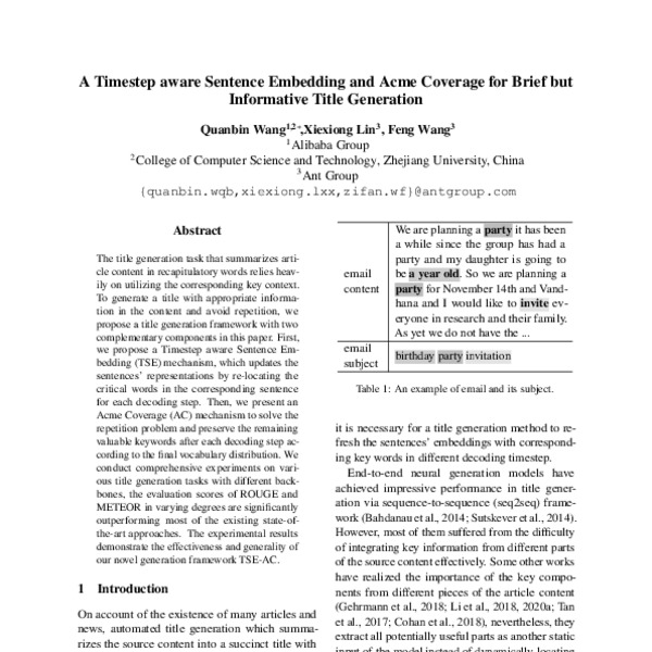 A Timestep Aware Sentence Embedding And Acme Coverage For Brief But 