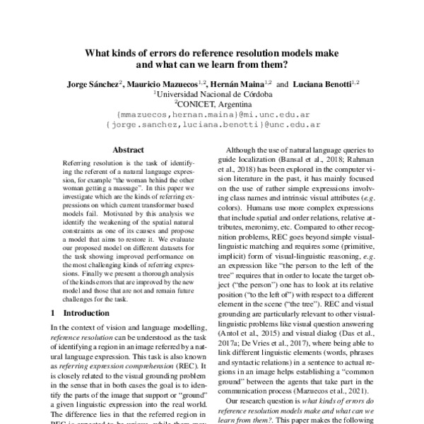 What kinds of errors do reference resolution models make and what can ...