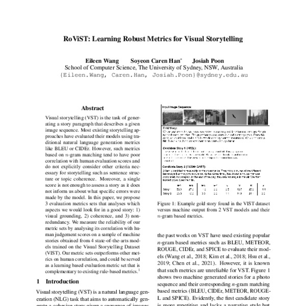 RoViST: Learning Robust Metrics for Visual Storytelling - ACL Anthology