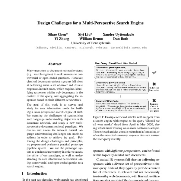 Design Challenges for a MultiPerspective Search Engine ACL Anthology