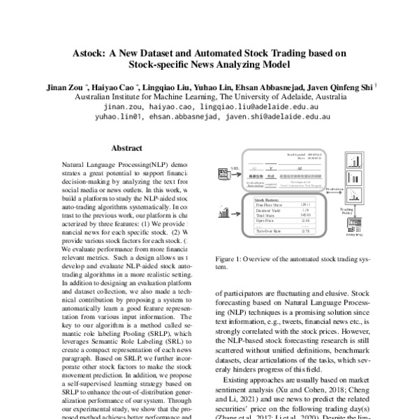 Astock: A New Dataset and Automated Stock Trading based on Stock ...