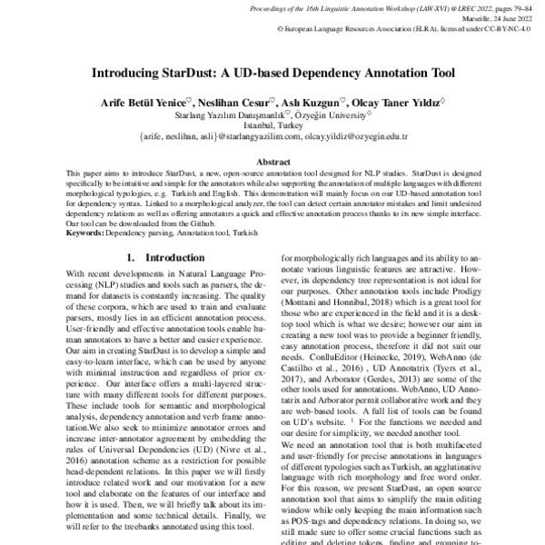 Introducing StarDust: A UD-based Dependency Annotation Tool - ACL Anthology
