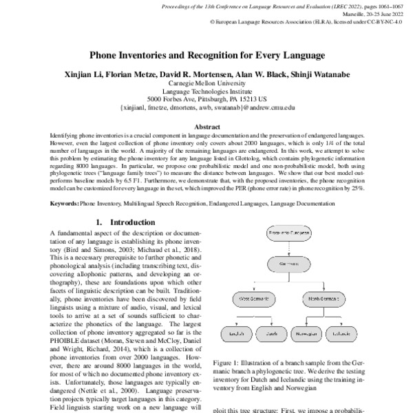 Phone Inventories and Recognition for Every Language - ACL Anthology