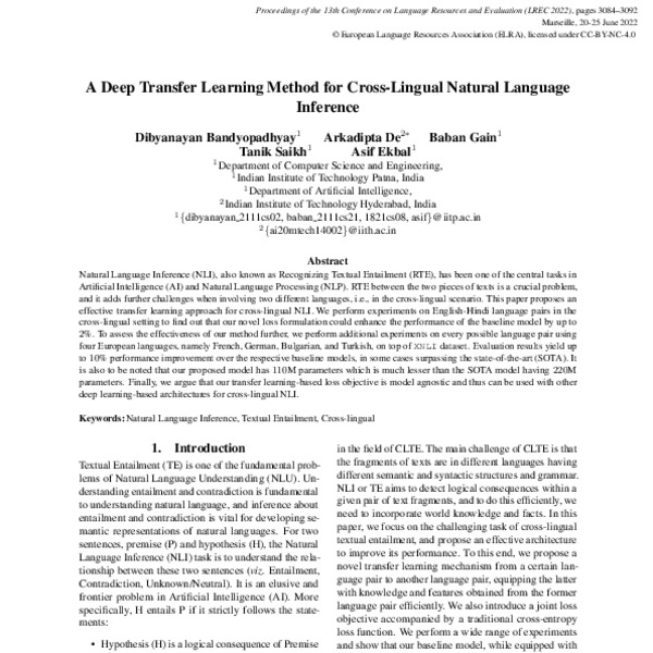 A Deep Transfer Learning Method for Cross-Lingual Natural Language ...