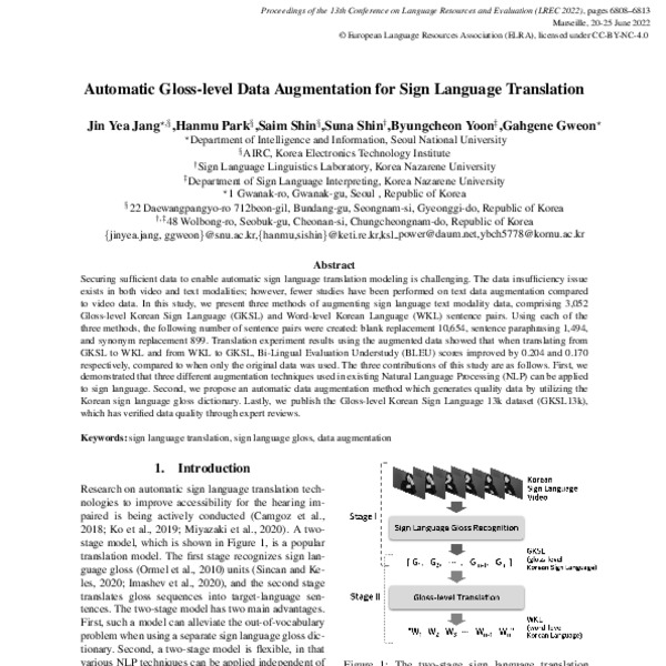 Automatic Glosslevel Data Augmentation for Sign Language Translation