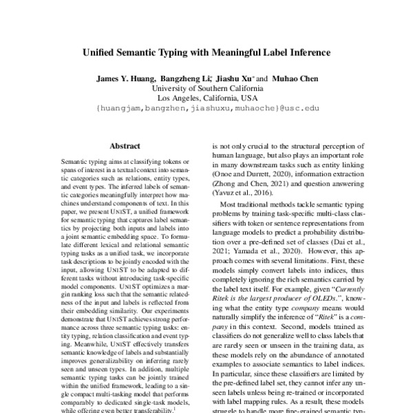 Unified Semantic Typing with Meaningful Label Inference - ACL Anthology