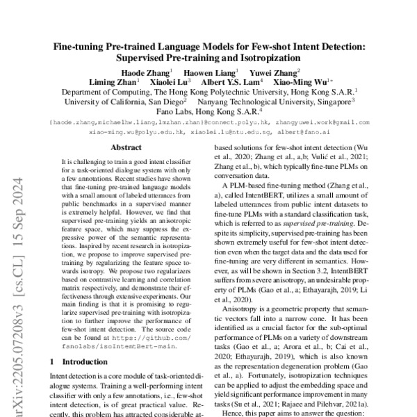 Fine-tuning Pre-trained Language Models for Few-shot Intent Detection ...