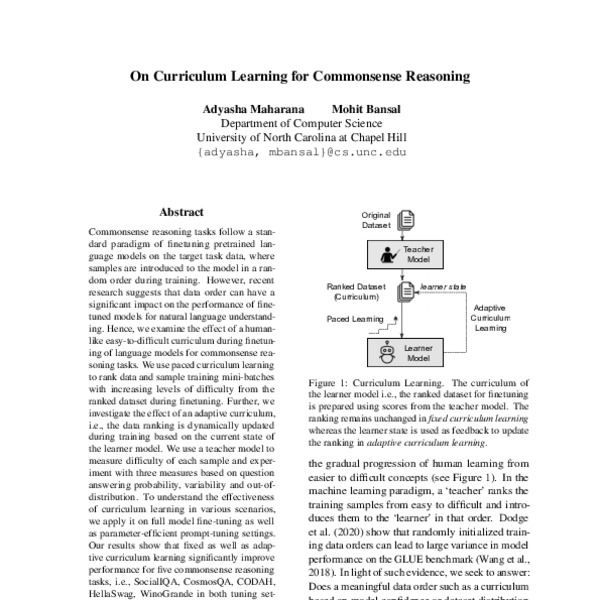 On Curriculum Learning for Commonsense Reasoning - ACL Anthology